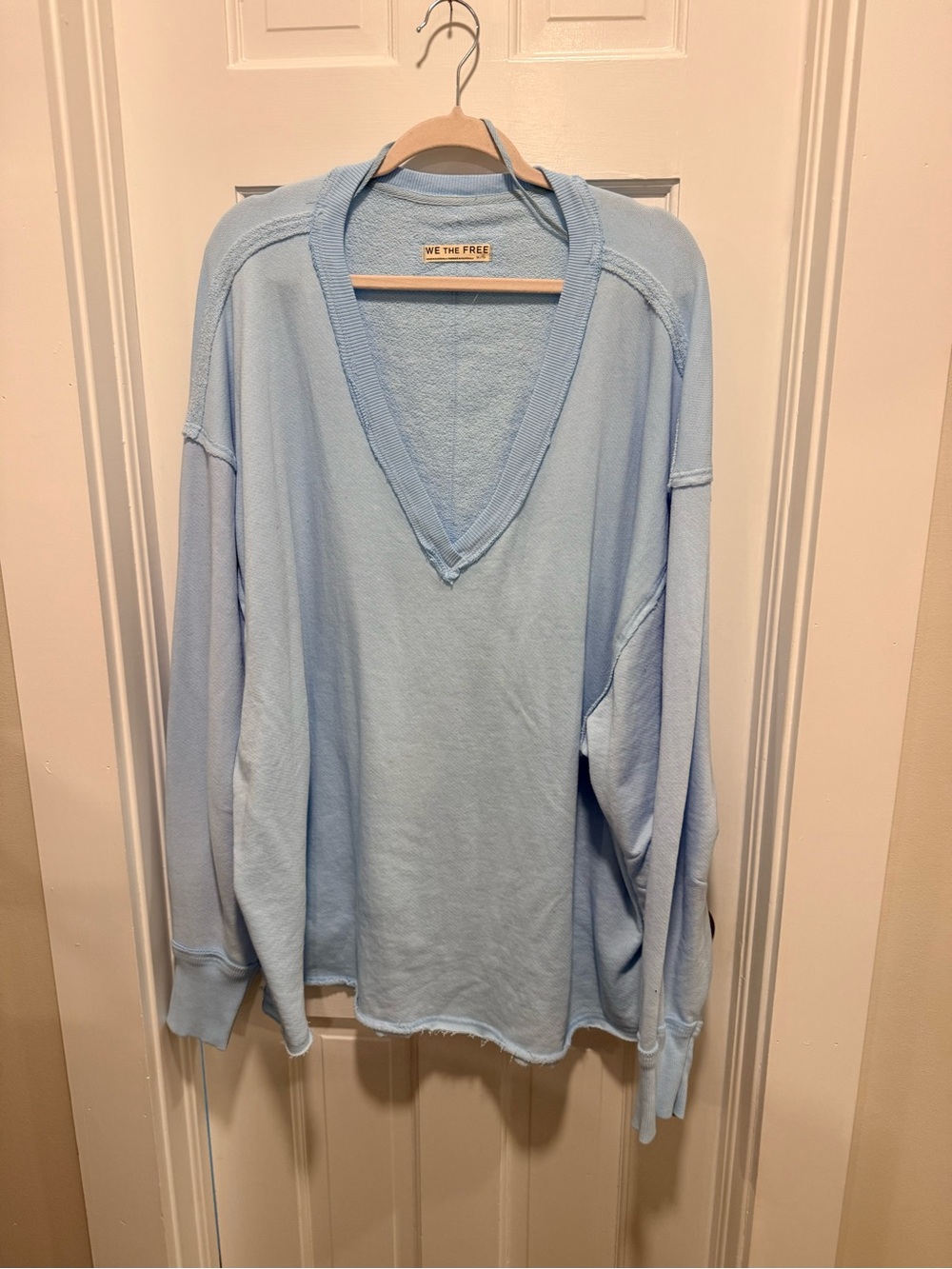 We The Free Pale Blue V-Neck women’s pullover